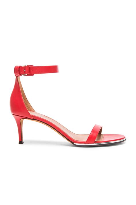 Givenchy Nadia Leather Sandals in Red 